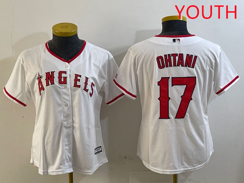 Youth Los Angeles Angels #17 Ohtani White Game 2025 Nike MLB Jersey style 5